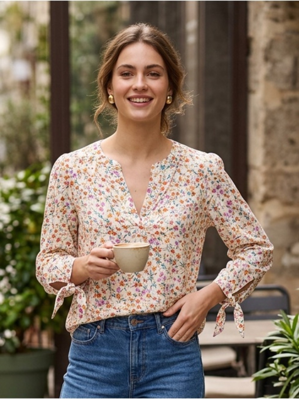 Cynthia Rowley Floral Blouse